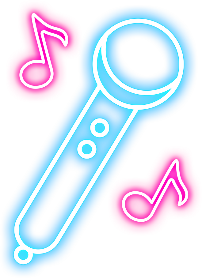 Neon Microphone Icon